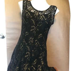 Black & Gold Formal/Semi-Formal Lacey Dress